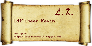 Löwbeer Kevin névjegykártya